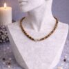 COLLIER RAS LE COU PIERRES NATURELLES OEIL DE TIGRE