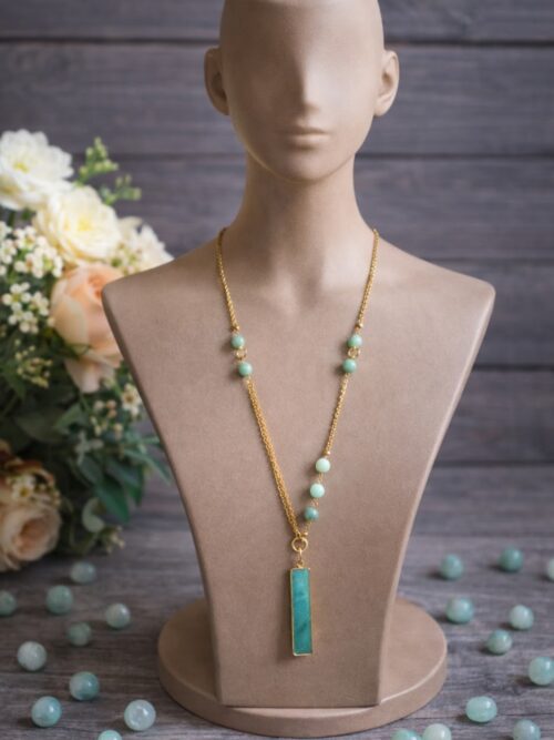 SAUTOIR PIERRES NATURELLES AMAZONITE