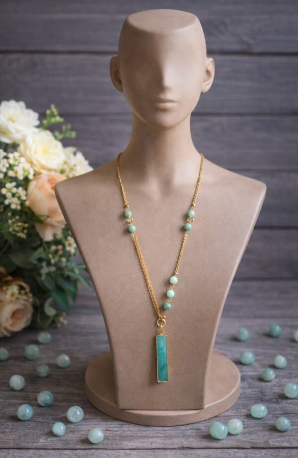 SAUTOIR PIERRES NATURELLES AMAZONITE